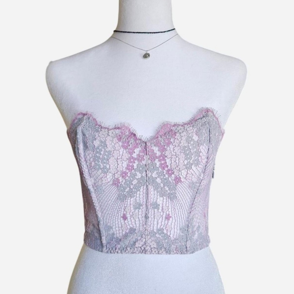 Victoria's Secret Pink and Gray Lace Bustier